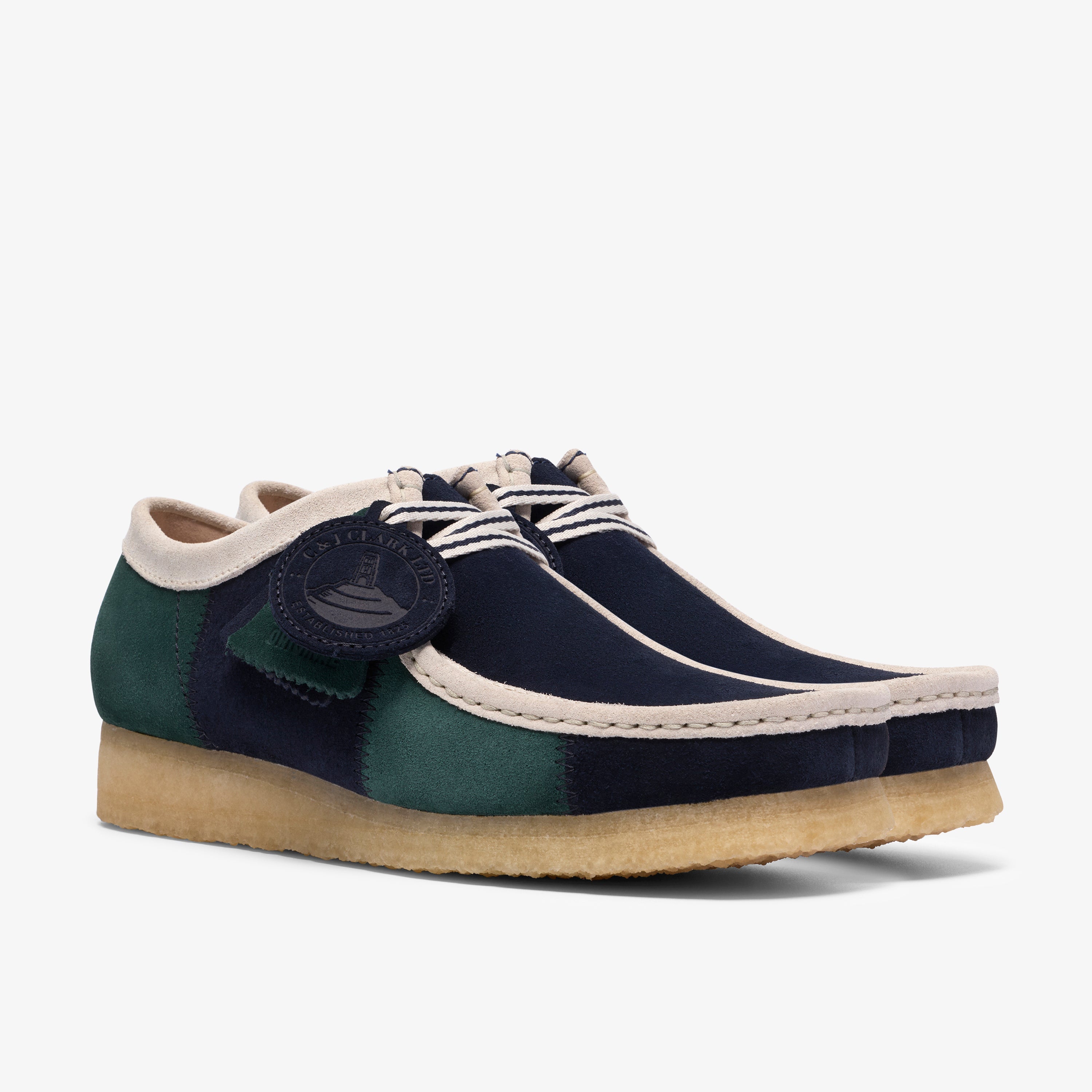 クラークス Clarks Wallabee / メンズ ワラビー (ブルー/グリーンストライプ)の4枚目