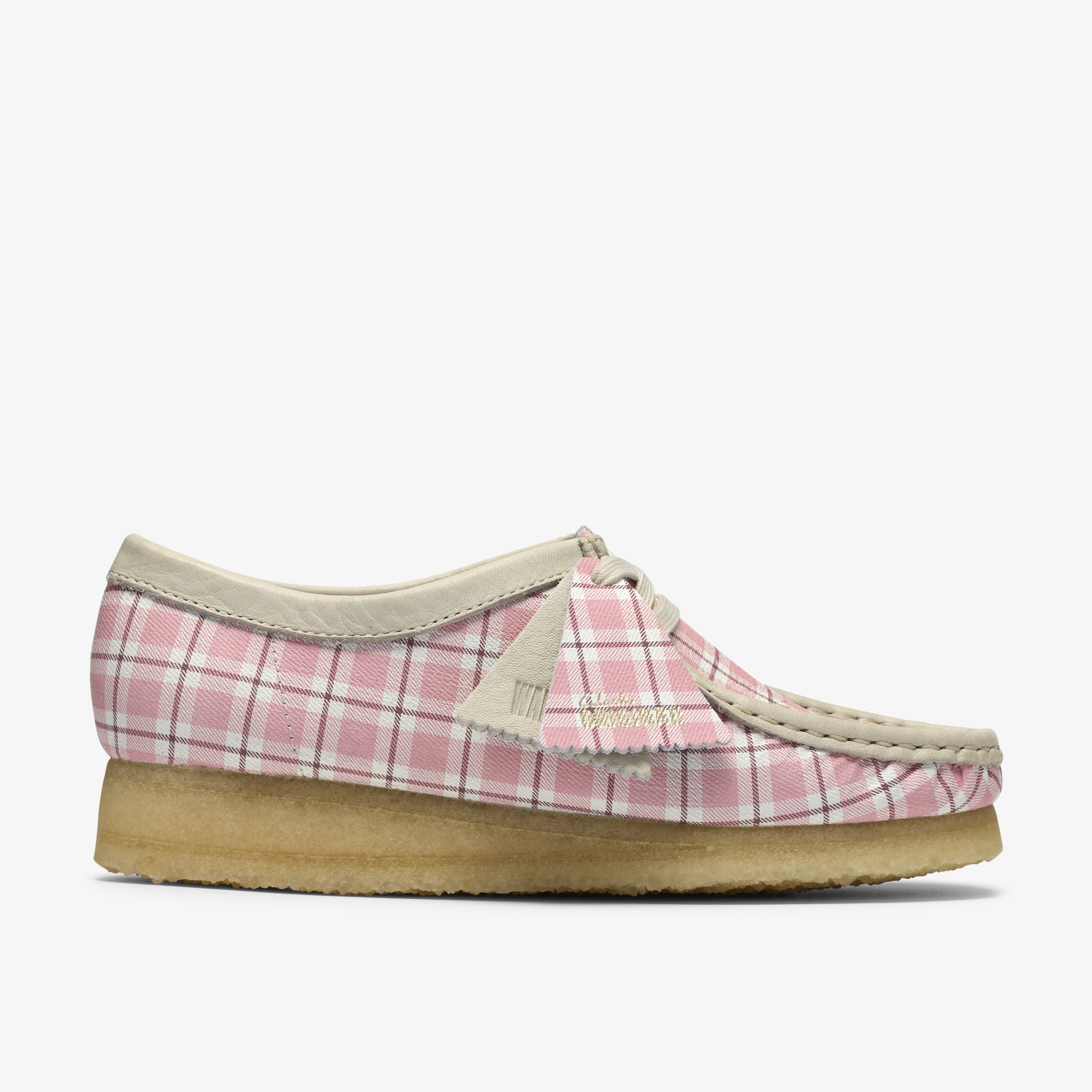 クラークス Clarks Wallabee. / レディース ワラビー (ピンクチェック)の1枚目