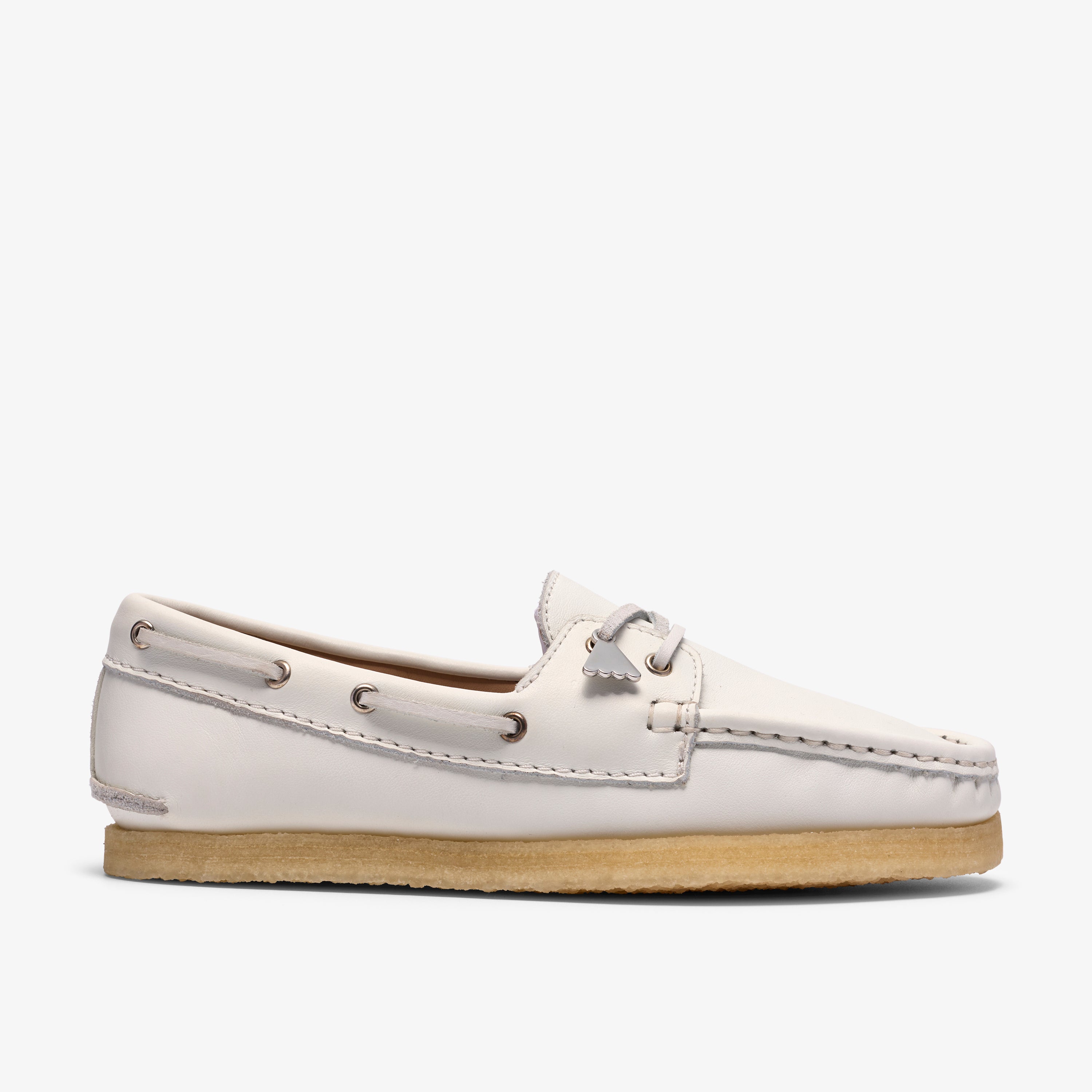 クラークス Clarks Godney Boat. / ゴドニーボート (ホワイトグレインドレザー)の1枚目