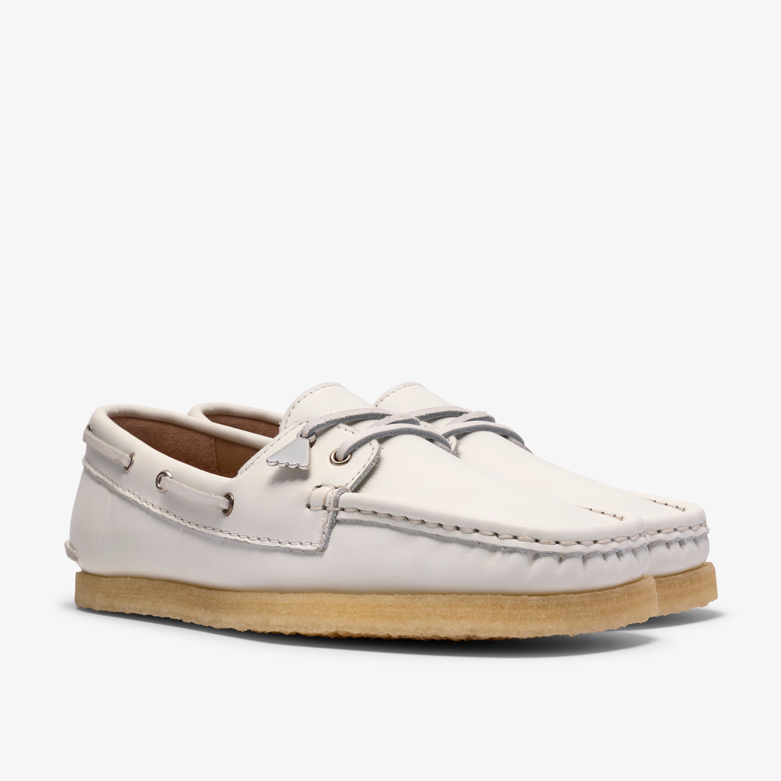 クラークス Clarks Godney Boat. / ゴドニーボート (ホワイトグレインドレザー)の4枚目