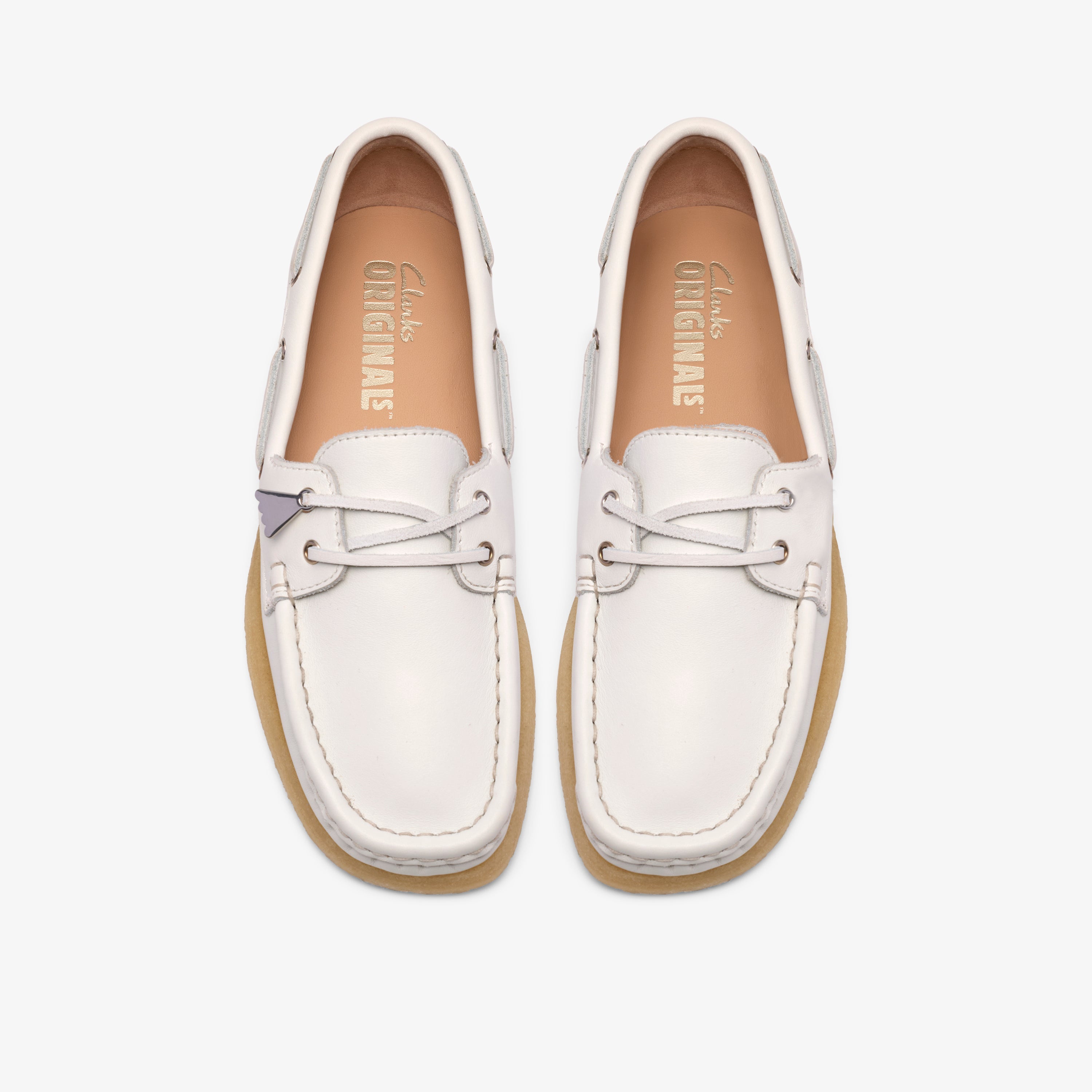 クラークス Clarks Godney Boat. / ゴドニーボート (ホワイトグレインドレザー)の6枚目