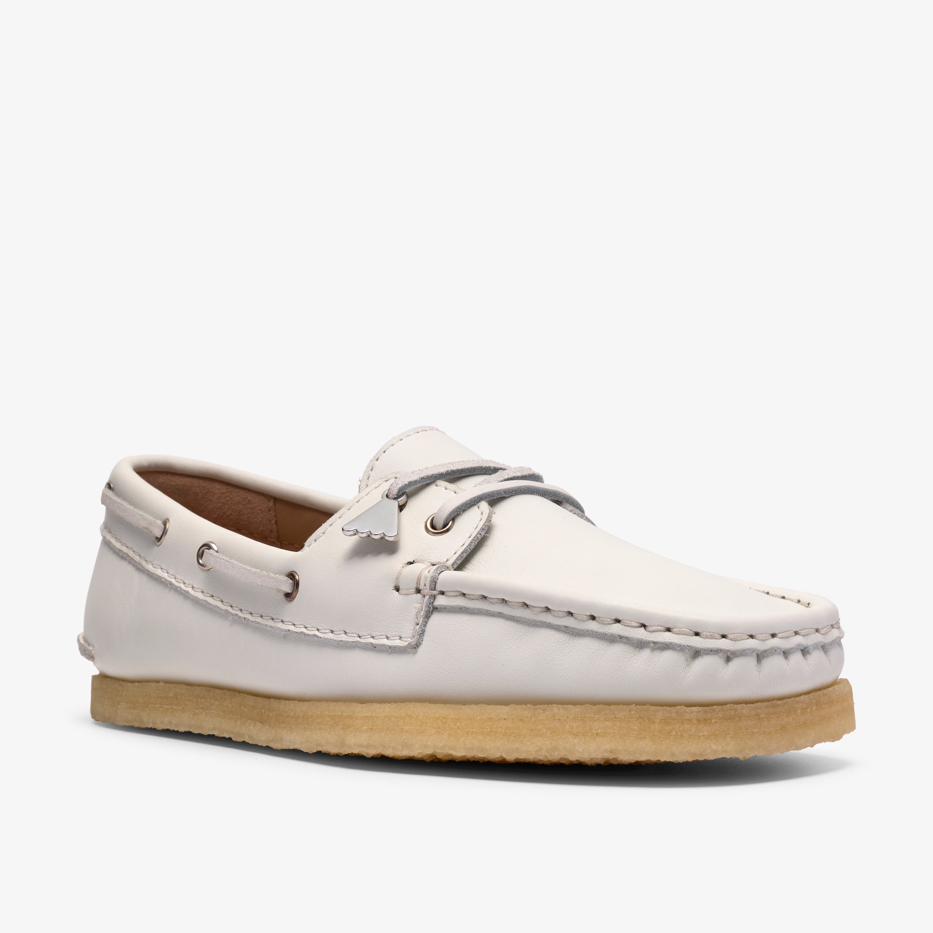 クラークス Clarks Godney Boat. / ゴドニーボート (ホワイトグレインドレザー)の7枚目