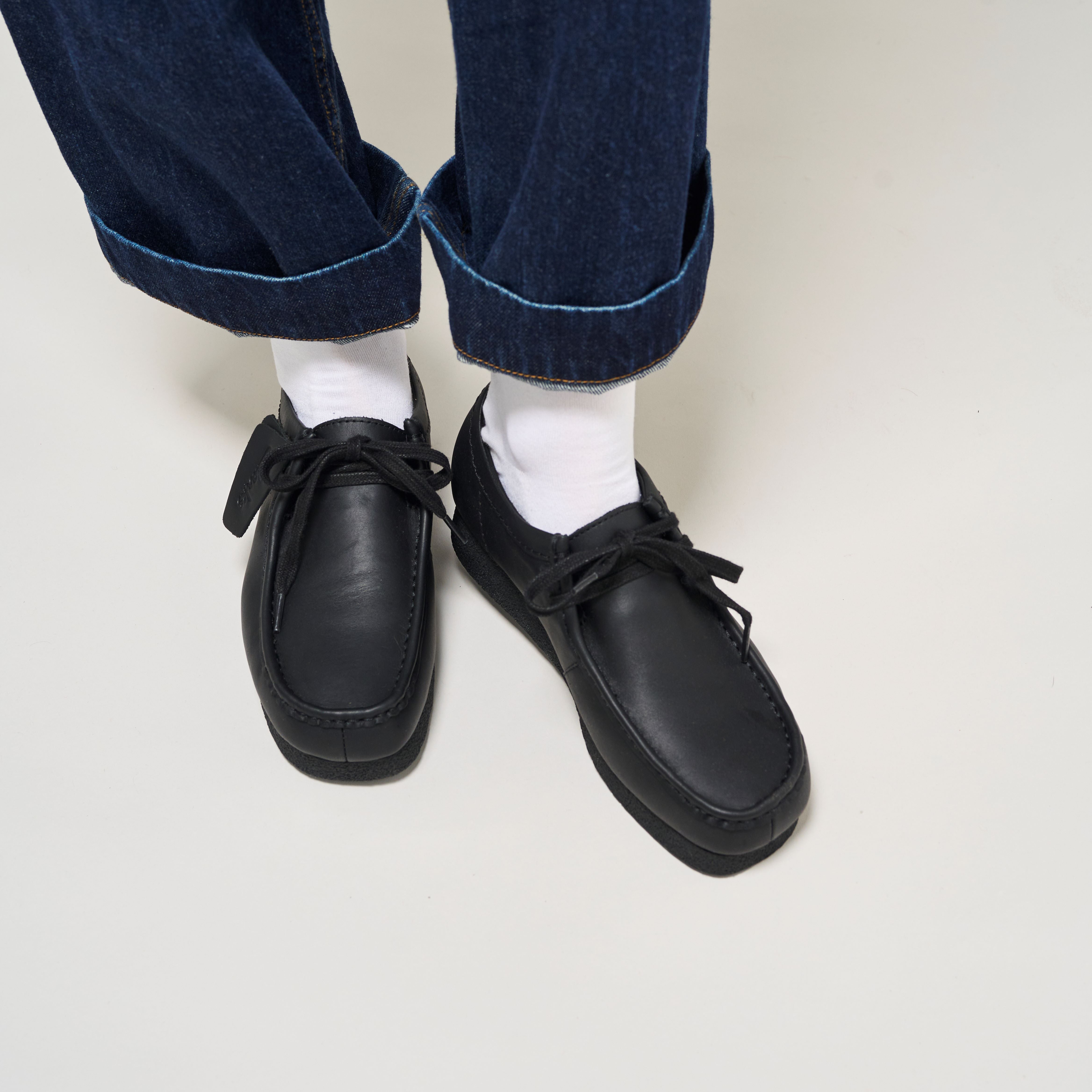年内限定価格‼️Clarksワラビーエヴォウォータープルーフ ブラックレザー27 クラークス Clarks WallabeeEVO WP / ワラビーエヴォウォーター